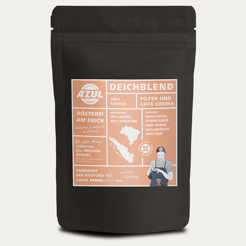 Deichblend Café Crema – Kaffee – Ganze Bohne 250 g - Made in Bremen - Azul - Kaffee