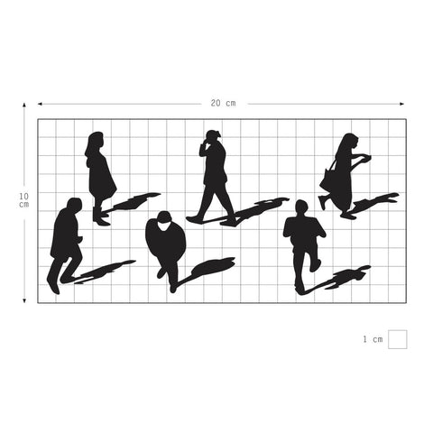 Menschen Silhouetten 6 St. – Bügelbild Motivbogen – Flickflock