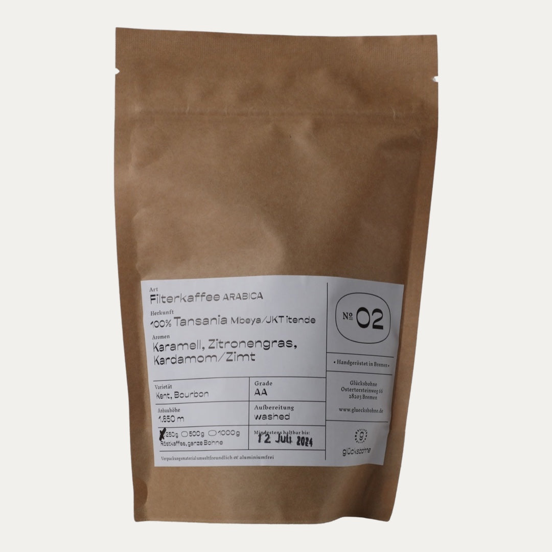 Tansania Filterkaffee 250g Glücksbohne