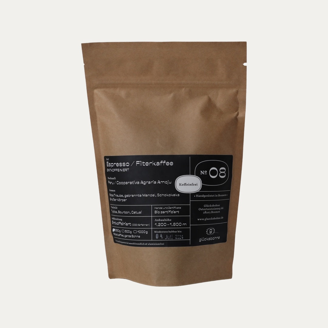 Espresso Entkoffeiniert 250g Glücksbohne