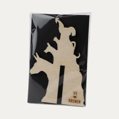 Stadtmusikanten aus Holz – Steckfigur – S 8 cm