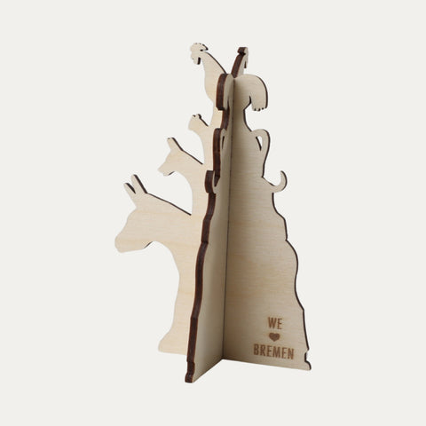 Stadtmusikanten aus Holz – Steckfigur – M 16 cm