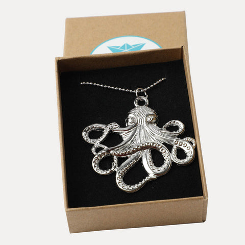 Versilberte Kette – Oktopus – Schmucke Deern