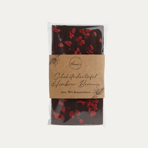 Tafelschokolade Himbeere Brownie – 70% Kakao – Annas Patisserie