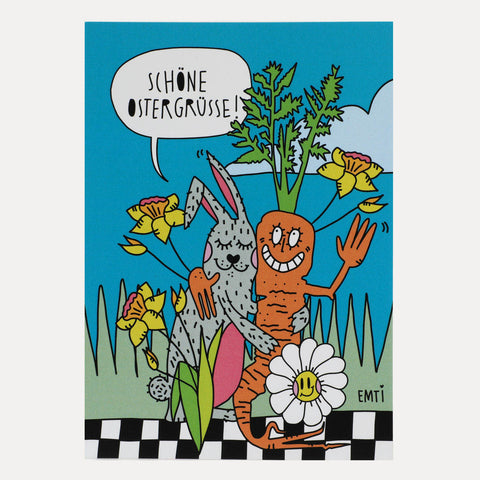 Schöne Ostergrüsse farbig – Emti – Postkarte