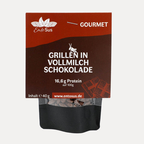 Grillen in Schokolade – Vollmilch, Weiße, Zartbitterschokolade