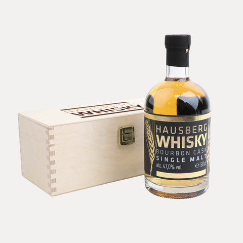 Hausberg Whisky Single Malt – Limited – 500 ml in Holzbox oder 100 ml