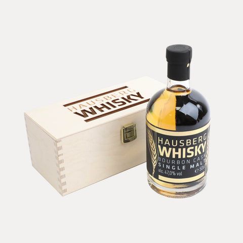 Hausberg Whisky Single Malt – Limited – 500 ml in Holzbox oder 100 ml