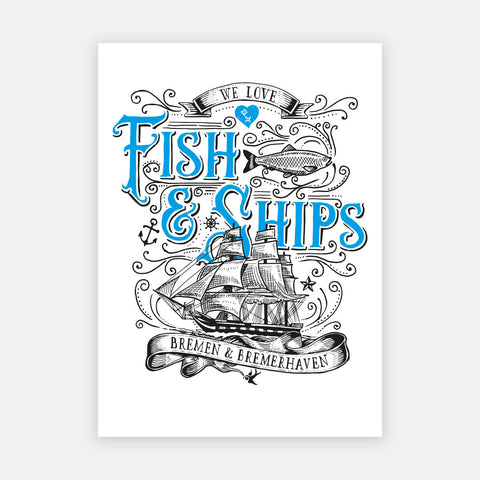 Fish and Ships – Postkarte
