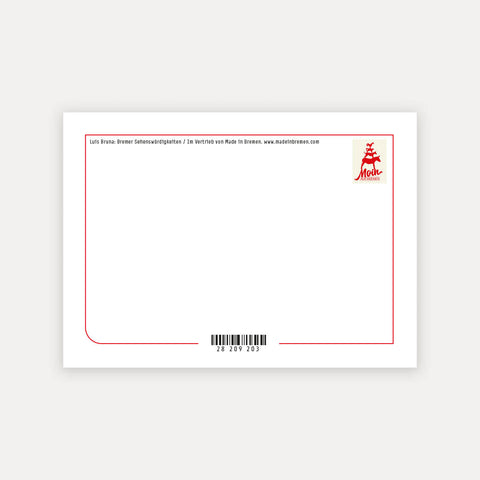 Bremer Sehenswürdigkeiten – blau – Postkarte