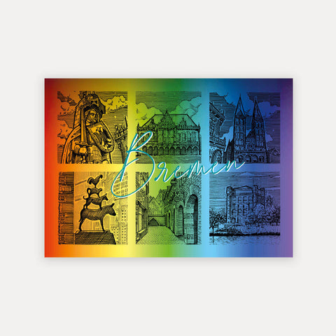 Bremer Sehenswürdigkeiten – Regenbogen – Postkarte