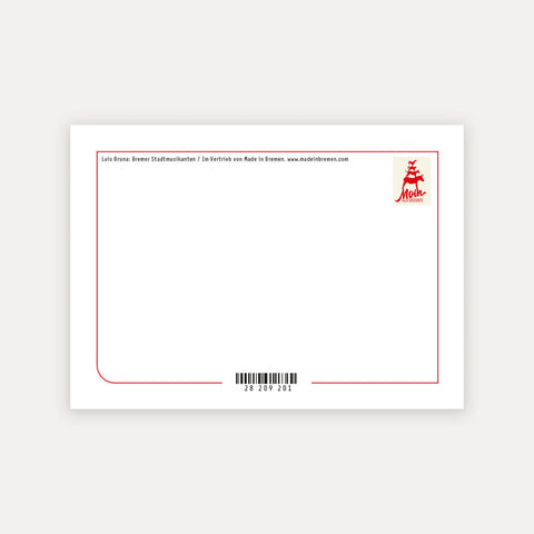 Bremer Stadtmusikanten Illustration – Regenbogen – Postkarte