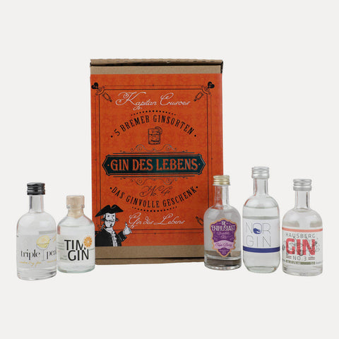 Gin des Lebens – Box Nr. 4 – Bremer Gin Geschenkbox 5 x 50 ml