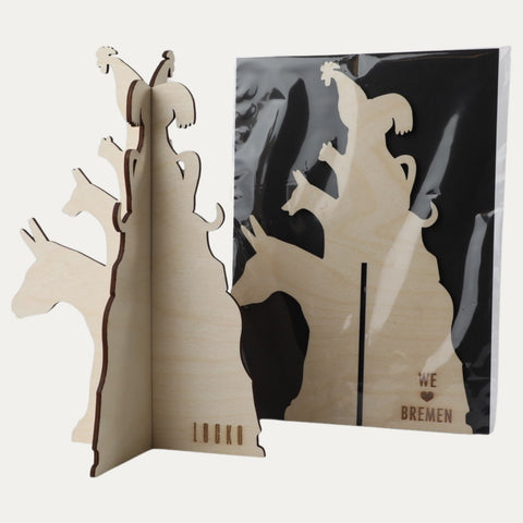Stadtmusikanten aus Holz – Steckfigur – L 29 cm