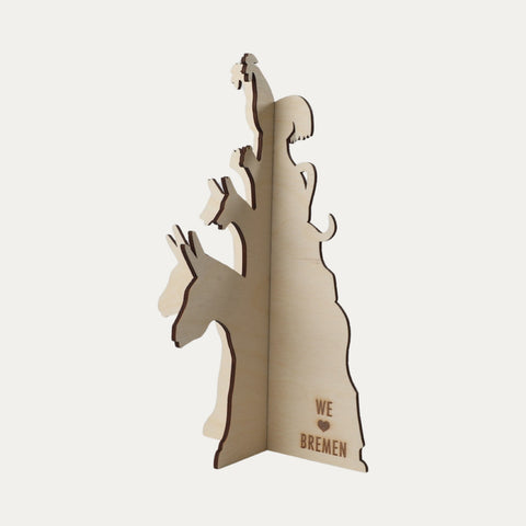 Stadtmusikanten aus Holz – Steckfigur – L 29 cm