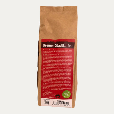 Bremer Stadtkaffee – ganze Bohne oder gemahlen 250 g