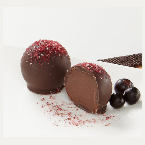 Cassis-Trüffel Pralinen – 8 Stück – 100 g - Made in Bremen - Nick van Heyningen - Pralinen