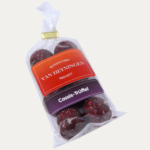 Cassis-Trüffel Pralinen – 8 Stück – 100 g - Made in Bremen - Nick van Heyningen - Pralinen