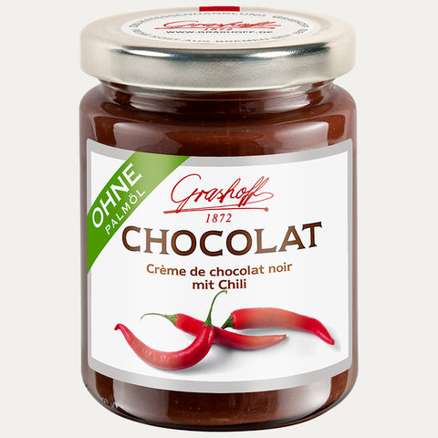 Dunkle Chocolat mit Chiliextrakt Creme 250g - Made in Bremen - Grashoff -