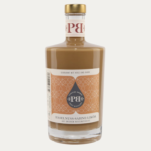 Haselnuss-Sahne-Likör, 17% Vol., 350ml - Made in Bremen - Piekfeine Brände -