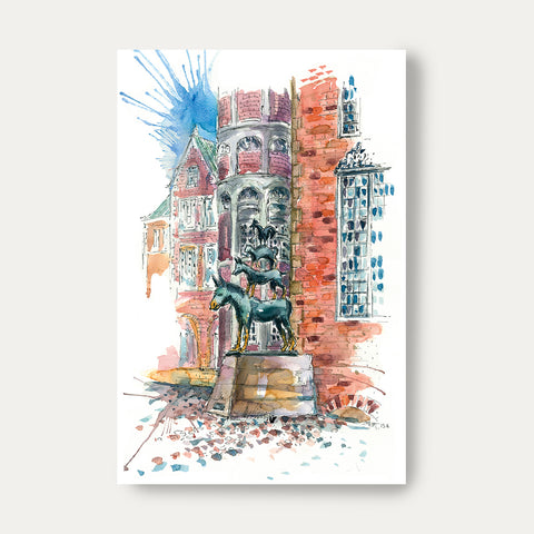 Bremer Stadtmusikanten – Isa Fischer – Postkarte