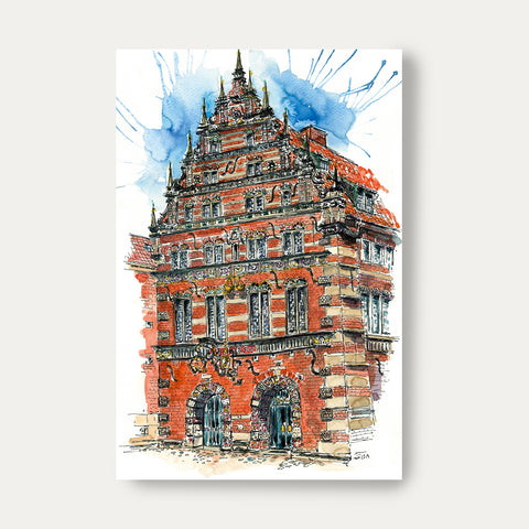 Stadtwaage – Isa Fischer – Postkarte