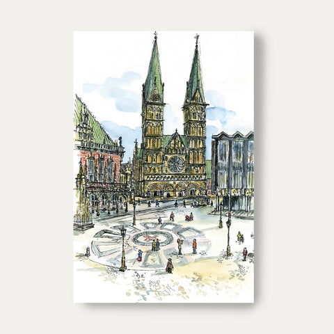 Dom und Marktplatz – Isa Fischer – Postkarte