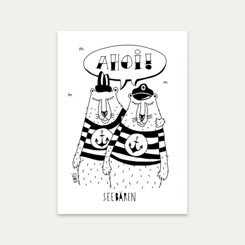 Ahoi Seebären – Emti – Postkarte