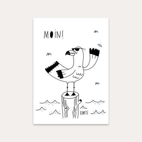 Moin Möwe – Emti – Postkarte