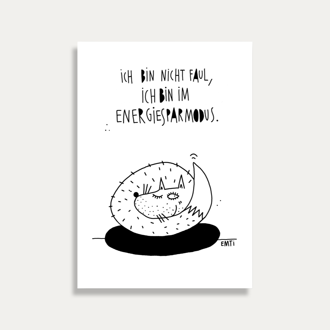 Energiesparmodus Postkarte