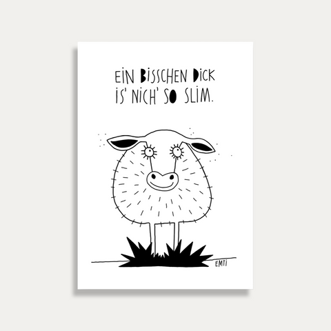 Ein bisschen dick – Emti – Postkarte