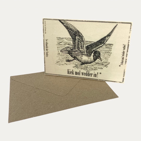 Kiek mol wedder in! – Plattdeutsch – Holzpostkarte