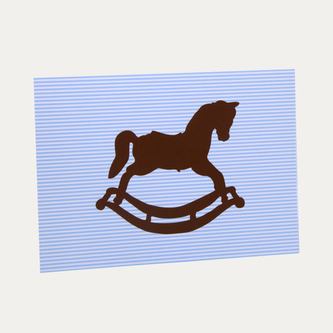 Schaukelpferd blau Postkarte - Made in Bremen - Louicito -