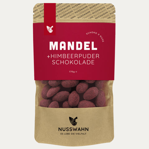 Mandel Zartbitterschokolade + Himbeerpuder Nusswahn 170g