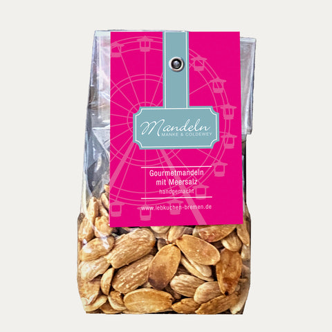 Gourmetmandeln mit Meersalz, handwerklich hergestellt, 100g - Made in Bremen - Manke & Coldewey -