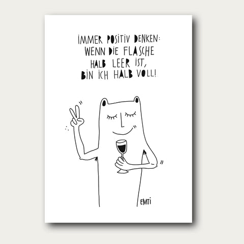 Halb voll Postkarte - Made in Bremen - EMTI -