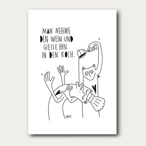 Man nehme den Wein Postkarte - Made in Bremen - EMTI -