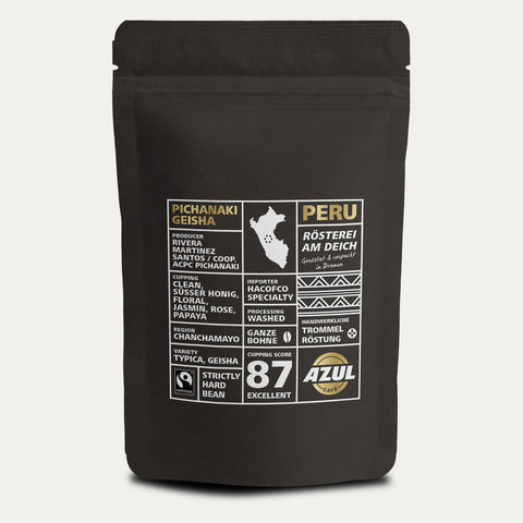 Peru Pichanaki Geisha – Kaffee – Ganze Bohne 250 g - Made in Bremen - Azul - Kaffee