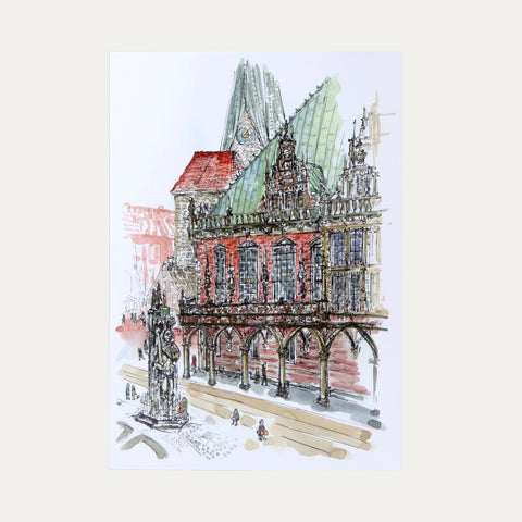 Rathaus Roland – Isa Fischer – Postkarte