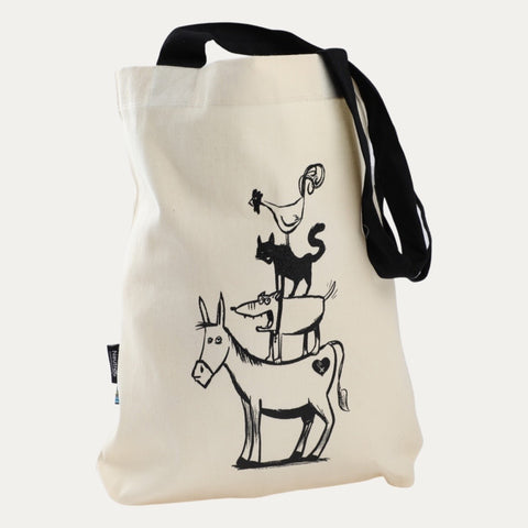 Stadtmusikanten – Tasche, natur/schwarz, robust