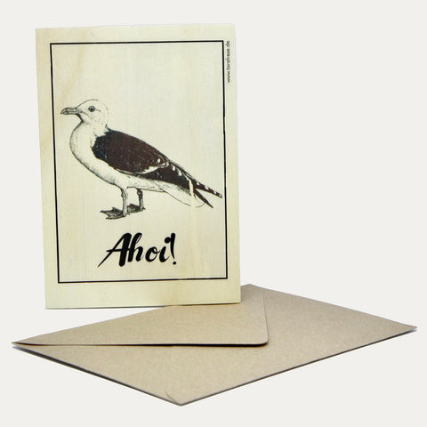 Ahoi – Holzpostkarte - Made in Bremen - Kartenmanufaktur Tara Frese -