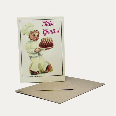Süße Grüße! Holzpostkarte - Made in Bremen - Kartenmanufaktur Tara Frese -