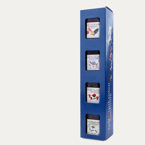 Stadtmusikanten Konfitüre - 4er Geschenkset groß - Made in Bremen - Werkstatt Bremen -