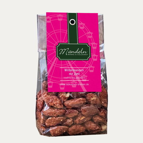 Wintermandeln mit Zimt traditionell gebrannt, 100g - Made in Bremen - Manke & Coldewey -