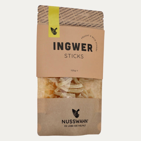 Ingwer Sticks Nusswahn 125g