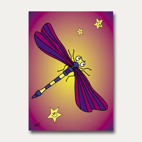 Libelle bunt – Postkarte