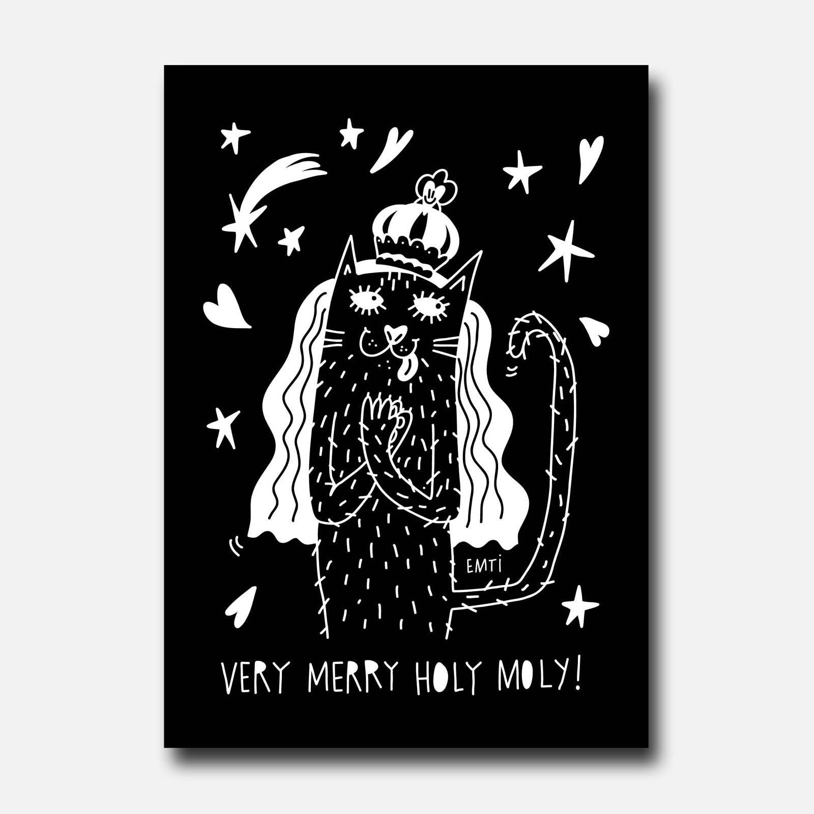 Very Merry Holy Moly – Postkarte