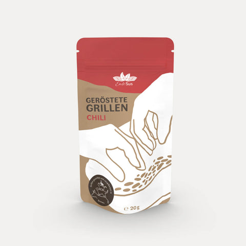 Grillen zum Knabbern – geröstet – Chili – 20 g