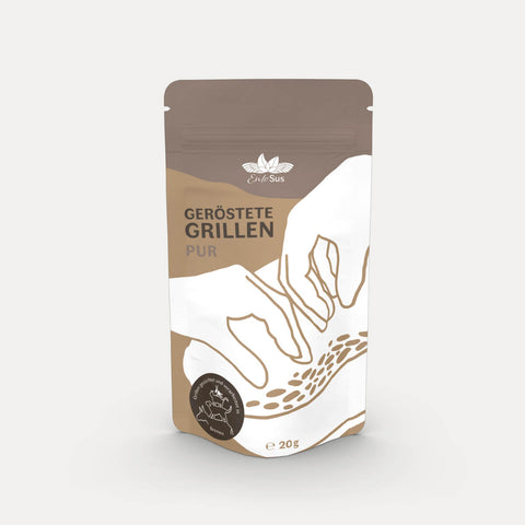 Grillen zum Knabbern – geröstet – pur – 20 g