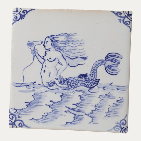 Fliese Meerjungfrau Variation –  Kunst auf handgemachter Keramik